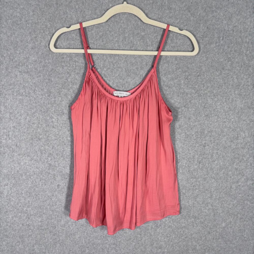 Allison Joy Tank Top Medium Coral Peach Silky Flowy Coastal Resort Feminine Vaca